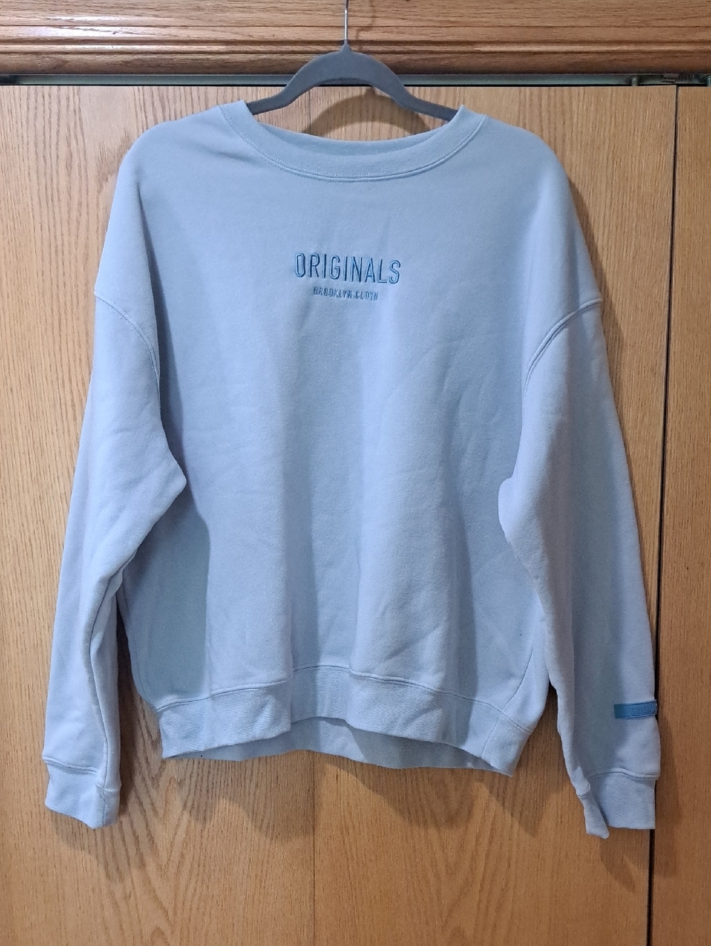 Brooklyn Cloth Light Blue Crewneck Sweatshirt with 'Originals' Embroidery